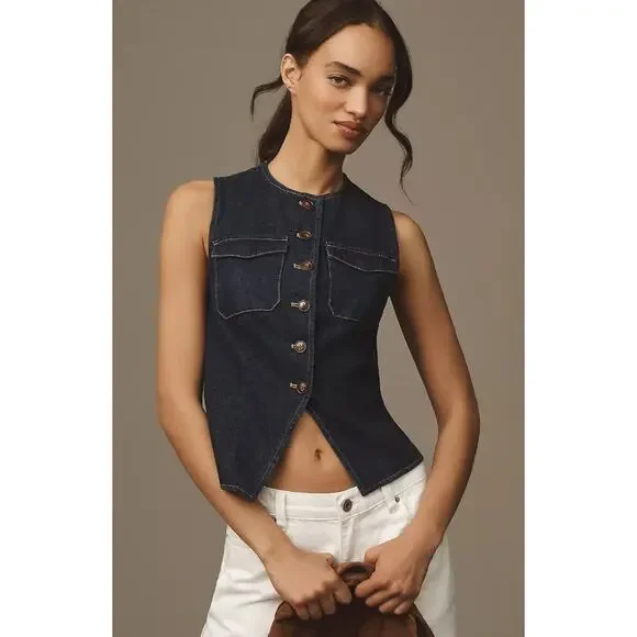 NWT Anthropologie Mare Mare Denim Vest - Small - Picture 3 of 5